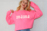 Neon Pink Retro Mama Crewneck