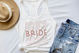Rose Gold  Stacked Bride Tank or Tee