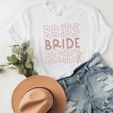 Rose Gold  Stacked Bride Tank or Tee