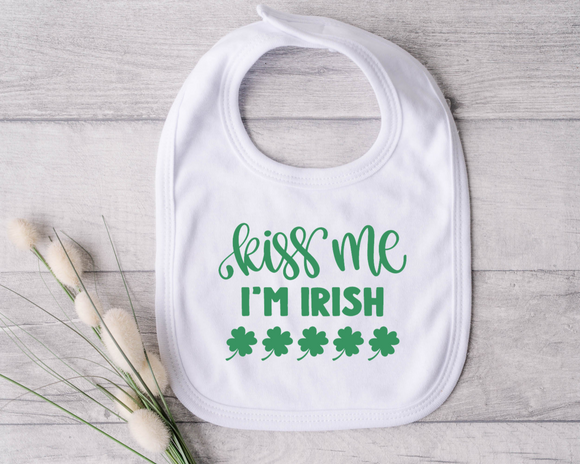 Kiss Me I'm Irish St Patricks Day Baby Bib