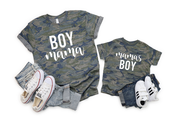 Boy Mama and Mama's Boy Camo Shirt/Baby Bodysuit