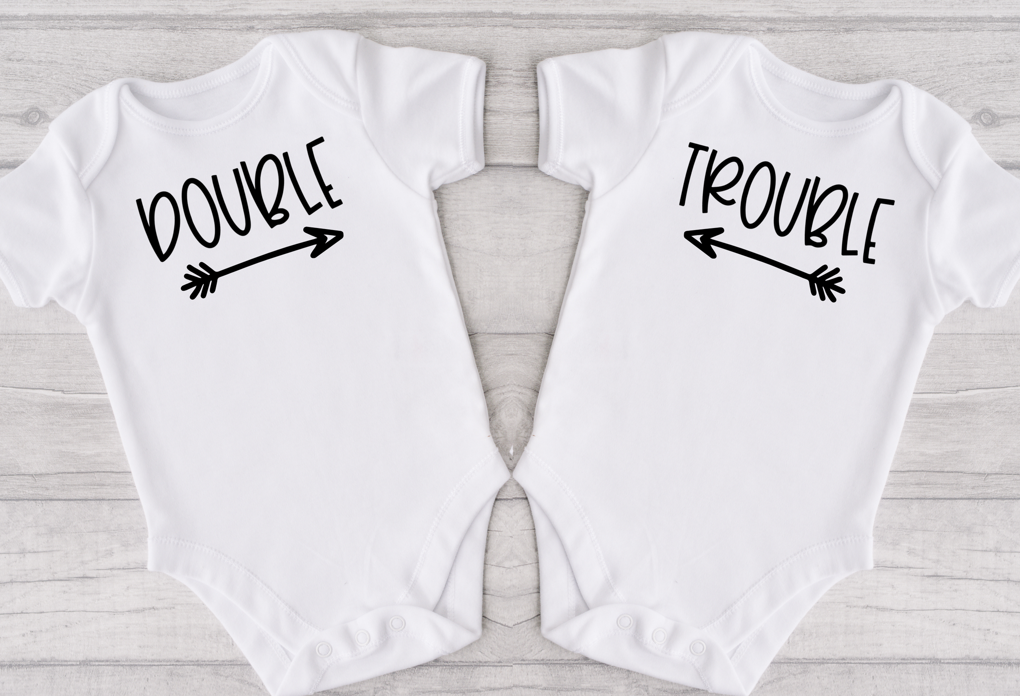 Craft Luv Twin Tees Double Co Bodysuits/Toddler Trouble – Baby Live